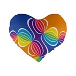 Illustration Abstract Background Pattern Rainbow Color Standard 16  Premium Flano Heart Shape Cushions Front