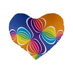 Illustration Abstract Background Pattern Rainbow Color Standard 16  Premium Flano Heart Shape Cushions Back