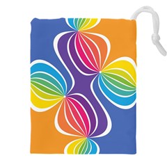 Illustration Abstract Background Pattern Rainbow Color Drawstring Pouch (4xl) by Wegoenart