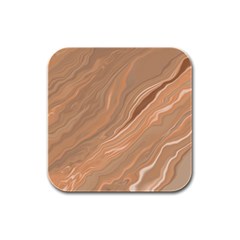 Abstract Marble Effect Earth Stone Texture Rubber Square Coaster (4 Pack) by Wegoenart