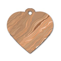 Abstract Marble Effect Earth Stone Texture Dog Tag Heart (two Sides) by Wegoenart