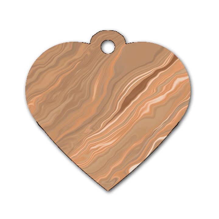 Abstract Marble Effect Earth Stone Texture Dog Tag Heart (Two Sides)