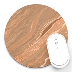 Abstract Marble Effect Earth Stone Texture Round Mousepads by Wegoenart