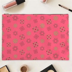 Pink Art Pattern Design Geometric Cosmetic Bag (xxl) by Wegoenart