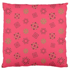 Pink Art Pattern Design Geometric Large Flano Cushion Case (one Side) by Wegoenart