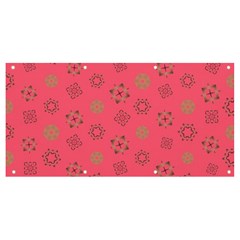 Pink Art Pattern Design Geometric Banner And Sign 8  X 4 