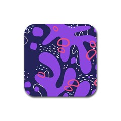 Abstract Background Shape Shapes Rubber Square Coaster (4 Pack) by Wegoenart