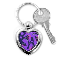 Abstract Background Shape Shapes Key Chain (heart) by Wegoenart