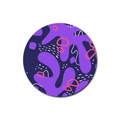 Abstract Background Shape Shapes Rubber Coaster (round) by Wegoenart