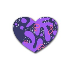 Abstract Background Shape Shapes Rubber Coaster (heart) by Wegoenart