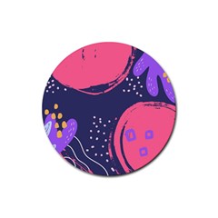 Illustration Abstract Background Shape Rubber Round Coaster (4 Pack) by Wegoenart