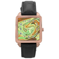 Art Background Abstract Pattern Texture Rose Gold Leather Watch  by Wegoenart