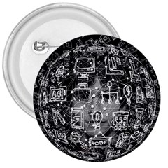 Black White Background Burnout Template Doodle 3  Buttons by Wegoenart