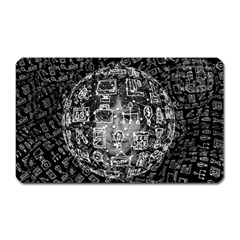 Black White Background Burnout Template Doodle Magnet (rectangular) by Wegoenart