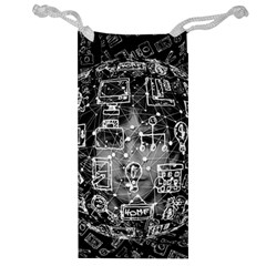 Black White Background Burnout Template Doodle Jewelry Bag