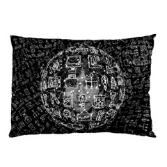 Black White Background Burnout Template Doodle Pillow Case (two Sides) by Wegoenart