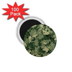 Green Leaves Camouflage Pattern 1 75  Magnets (100 Pack)  by Wegoenart