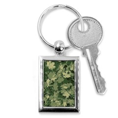 Green Leaves Camouflage Pattern Key Chain (rectangle) by Wegoenart