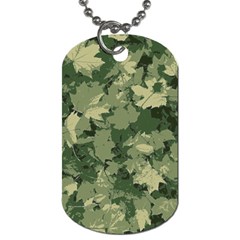 Green Leaves Camouflage Pattern Dog Tag (one Side) by Wegoenart