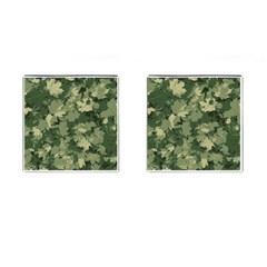 Green Leaves Camouflage Pattern Cufflinks (square) by Wegoenart