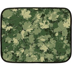 Green Leaves Camouflage Pattern Fleece Blanket (mini) by Wegoenart