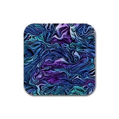 Illustration Abstract Waves Background Texture Rubber Square Coaster (4 Pack) by Wegoenart