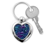 Illustration Abstract Waves Background Texture Key Chain (Heart) Front