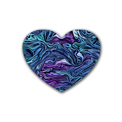 Illustration Abstract Waves Background Texture Rubber Coaster (heart) by Wegoenart