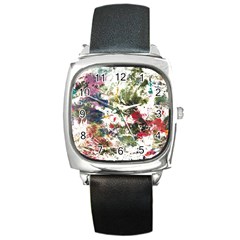 Art Creativity Painting Abstract Square Metal Watch by Wegoenart