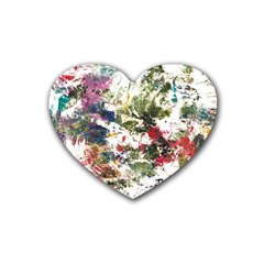 Art Creativity Painting Abstract Rubber Coaster (heart) by Wegoenart