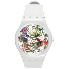 Art Creativity Painting Abstract Round Plastic Sport Watch (m) by Wegoenart