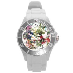 Art Creativity Painting Abstract Round Plastic Sport Watch (l) by Wegoenart