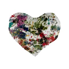 Art Creativity Painting Abstract Standard 16  Premium Heart Shape Cushions by Wegoenart