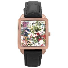 Art Creativity Painting Abstract Rose Gold Leather Watch  by Wegoenart