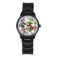 Art Creativity Painting Abstract Stainless Steel Round Watch by Wegoenart