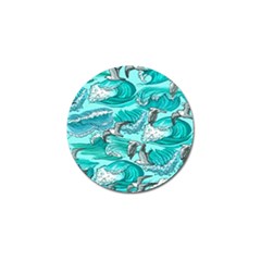 Sea Waves Seamless Pattern Golf Ball Marker (4 Pack) by Wegoenart