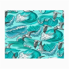 Sea Waves Seamless Pattern Small Glasses Cloth (2 Sides) by Wegoenart