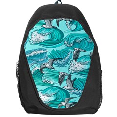 Sea Waves Seamless Pattern Backpack Bag