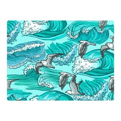 Sea Waves Seamless Pattern Double Sided Flano Blanket (mini)  by Wegoenart