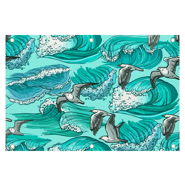 Sea waves seamless pattern Banner and Sign 6  x 4 