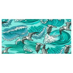 Sea Waves Seamless Pattern Banner And Sign 8  X 4 