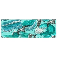 Sea Waves Seamless Pattern Banner And Sign 9  X 3 