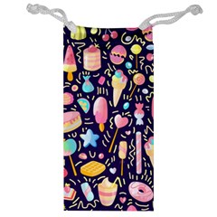 Cute-seamless-pattern-with-colorful-sweets-cakes-lollipops Jewelry Bag by Wegoenart