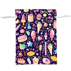 Cute-seamless-pattern-with-colorful-sweets-cakes-lollipops  Lightweight Drawstring Pouch (xl) by Wegoenart