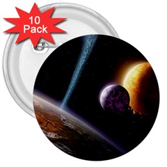 Planets In Space 3  Buttons (10 Pack)  by Sapixe