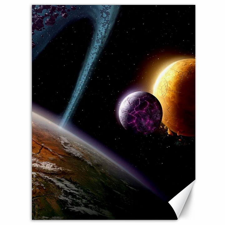 Planets In Space Canvas 36  x 48 