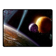 Planets In Space Fleece Blanket (small) by Sapixe