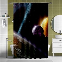 Planets In Space Shower Curtain 48  X 72  (small)  by Sapixe