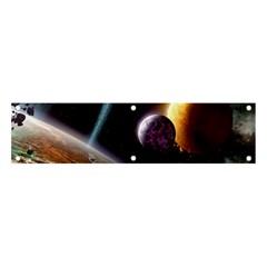 Planets In Space Banner And Sign 4  X 1  by Sapixe