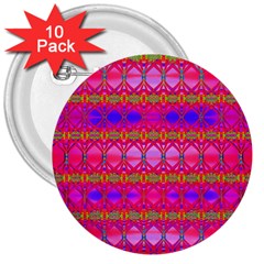 Pink Mirrors 3  Buttons (10 Pack)  by Thespacecampers